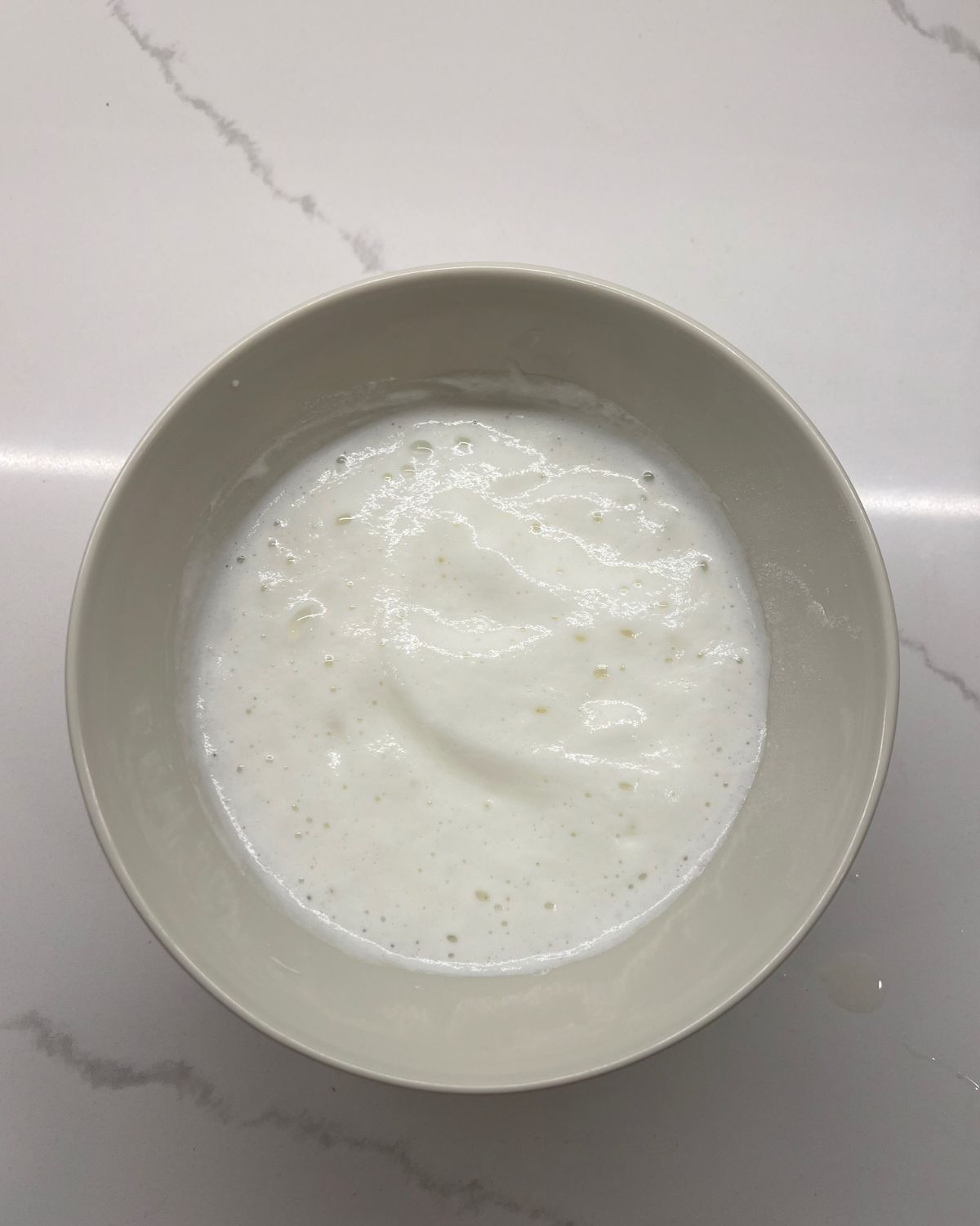 milk mixed with baking powder 