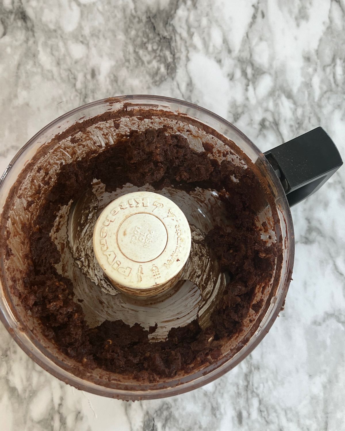 blended dates in food processor 