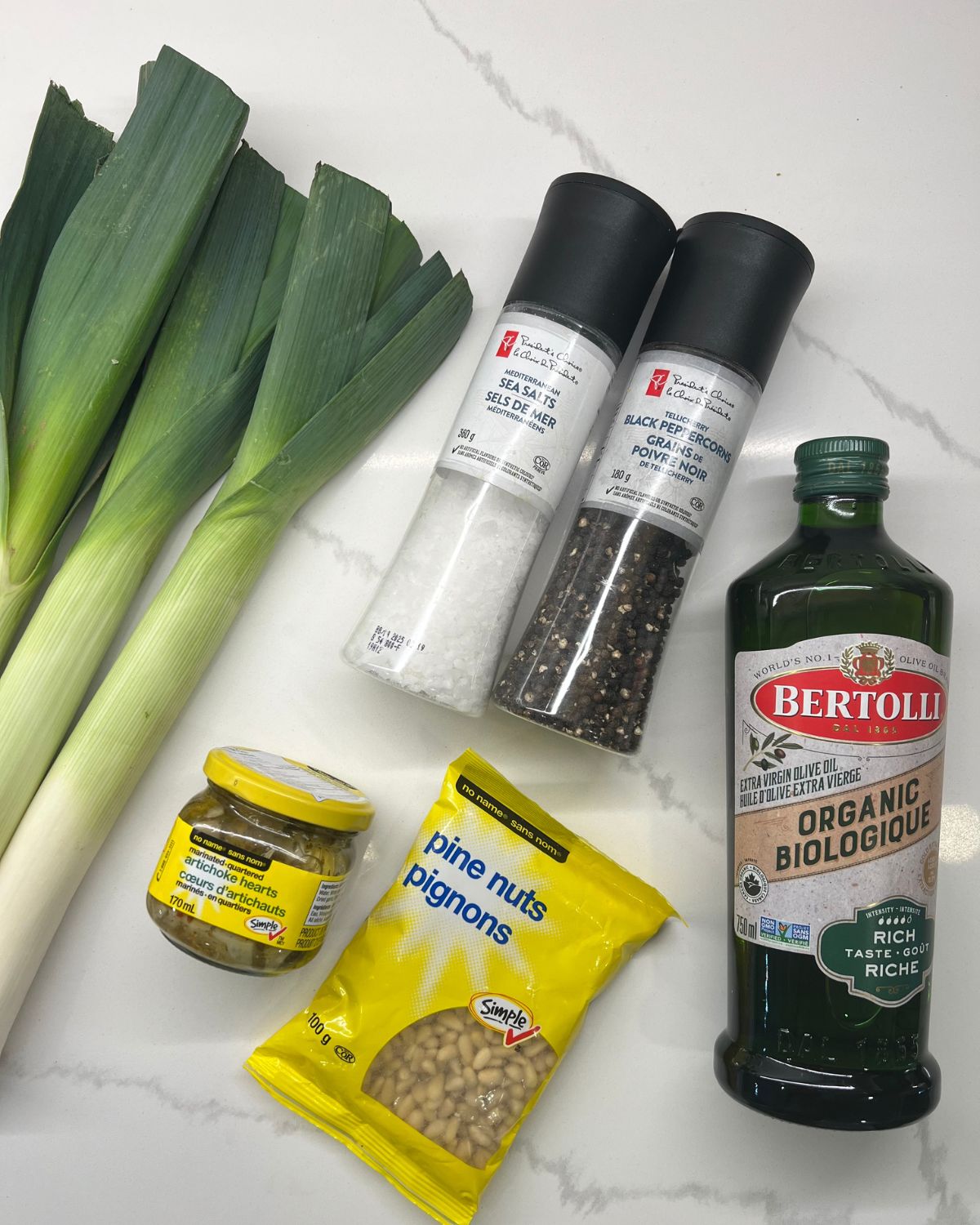 Ingredients laid out on table for recipe 