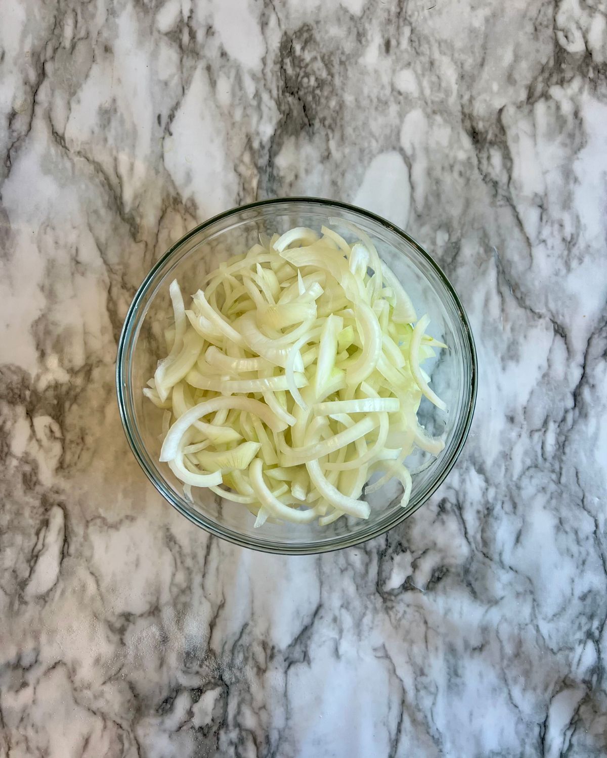 cup of white onions in bowl 