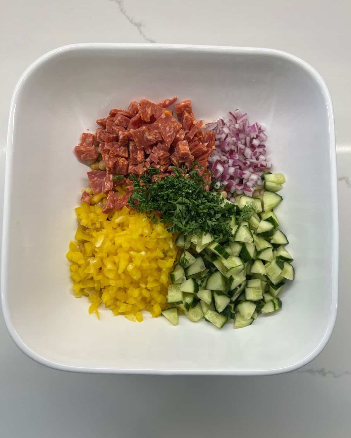 salad ready to be mixed 