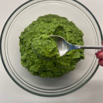 bowl of the nut free pesto