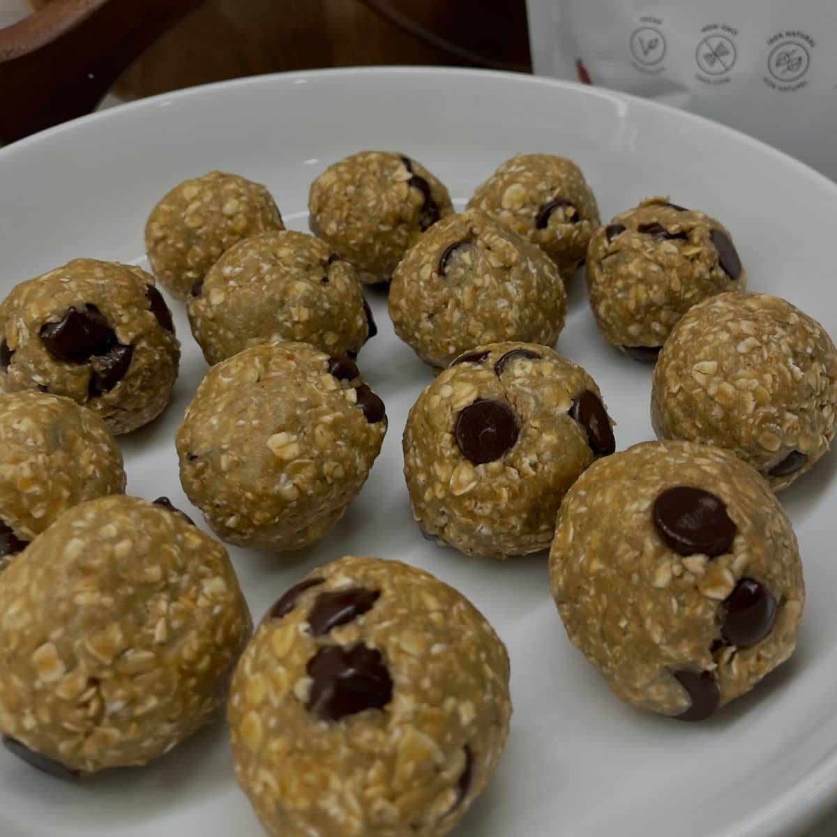 protein balls on plate to serve