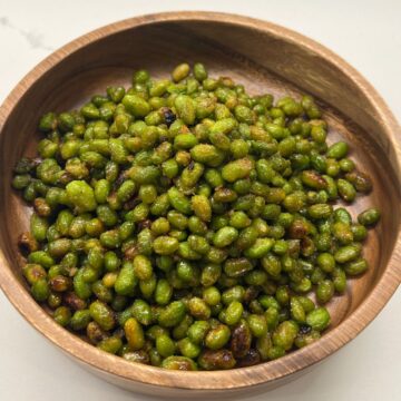 roasted edamame in bowl