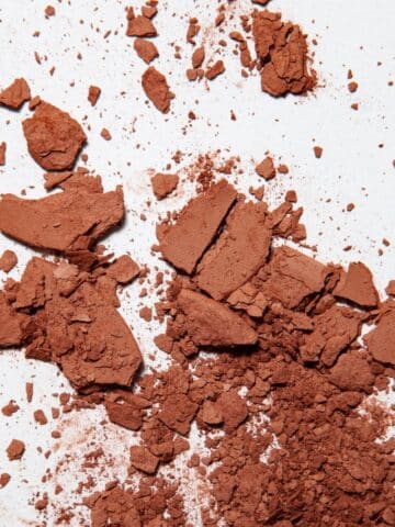 chocolate protein powder scattered
