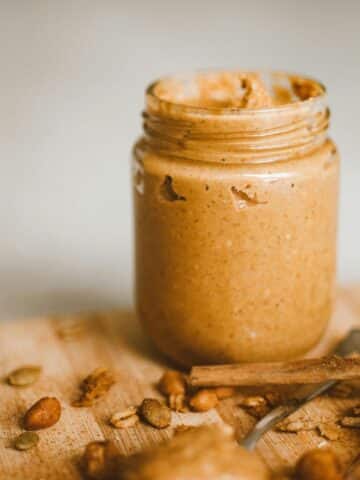 jar of homemade nut butter