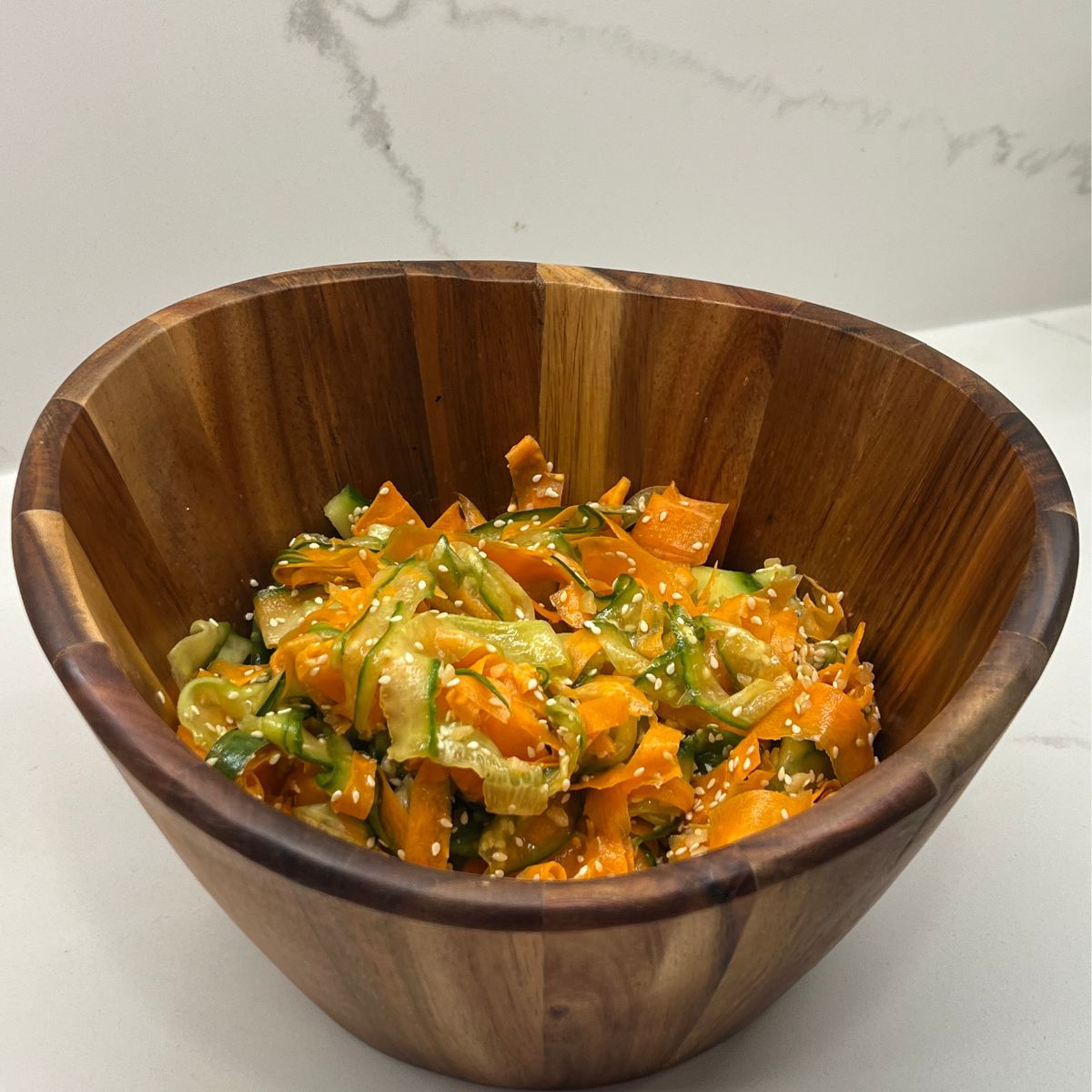 salad in wooden bowl